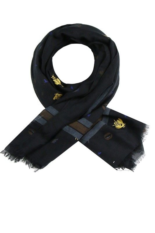 Zwarte sjaal met gouden  torren