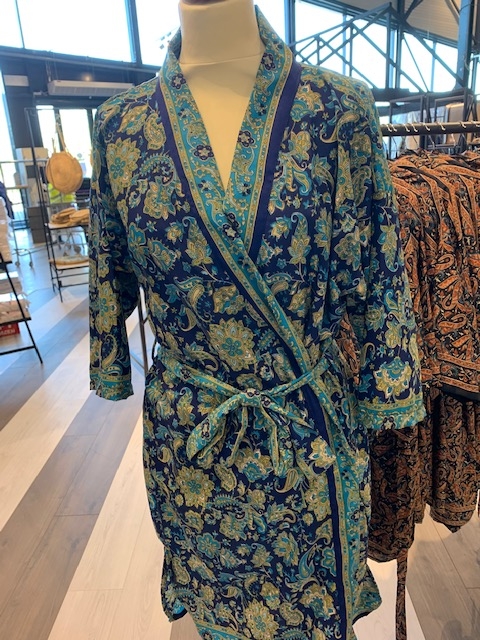 Blauwe zijde Kimono