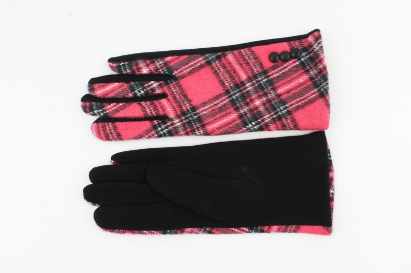 Roze geruiten handschoenen